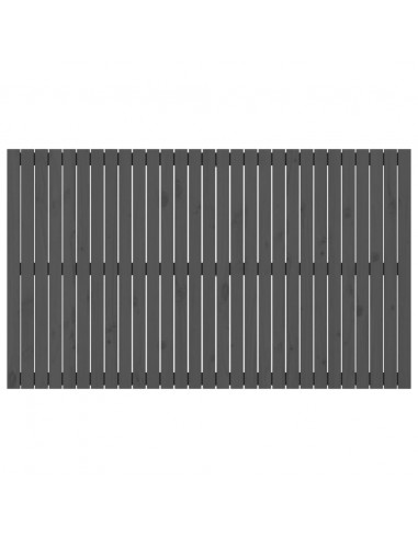 Testiera da Parete Grigia 185x3x110cm in Legno Massello di Pino