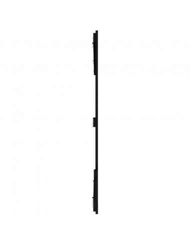 Testiera da Parete Nera 185x3x110 cm in Legno Massello di Pino