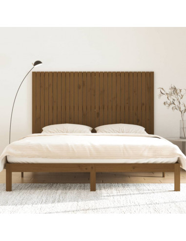 Testiera da Parete Miele 185x3x110 cm in Legno Massello di Pino