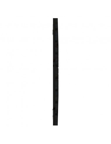 Testiera da Parete Nera 106x3x36 cm in Legno Massello di Pino