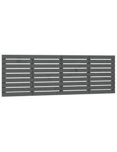 Testiera da Parete Grigia 206x3x63 cm in Legno Massello di Pino 2