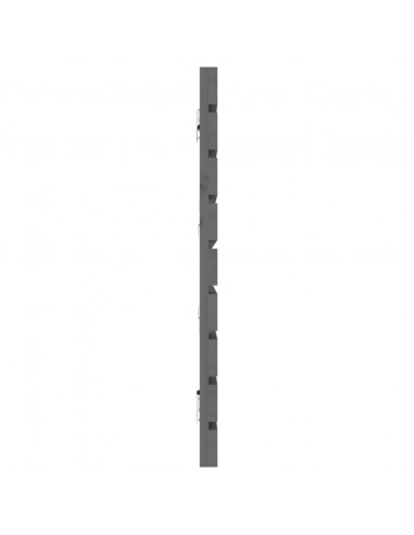 Testiera da Parete Grigia 206x3x63 cm in Legno Massello di Pino