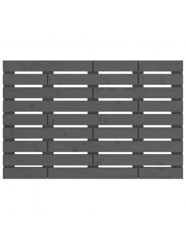 Testiera da Parete Grigia 96x3x63 cm in Legno Massello di Pino