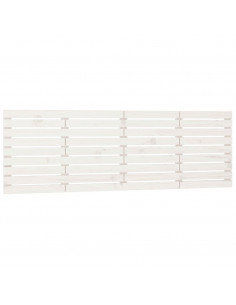 Testiera da Parete Bianca 206x3x63 cm in Legno Massello di Pino 2