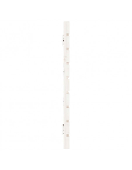 Testiera da Parete Bianca 206x3x63 cm in Legno Massello di Pino