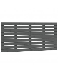 Testiera da Parete Grigia 146x3x63 cm in Legno Massello di Pino 2