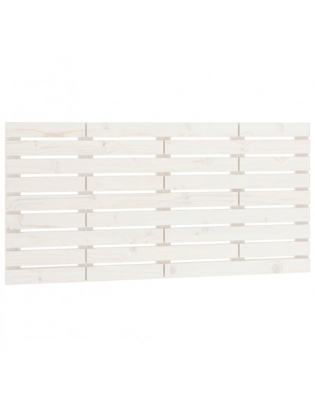 Testiera da Parete Bianca 156x3x63 cm in Legno Massello di Pino