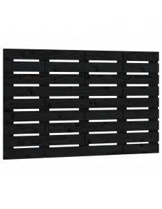 Testiera da Parete Nera 81x3x63 cm in Legno Massello di Pino 2