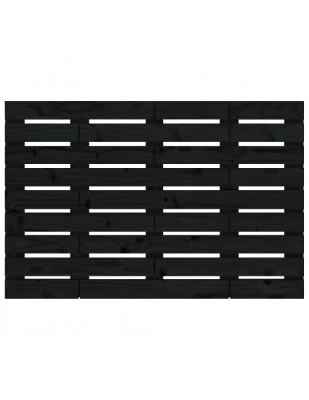 Testiera da Parete Nera 81x3x63 cm in Legno Massello di Pino