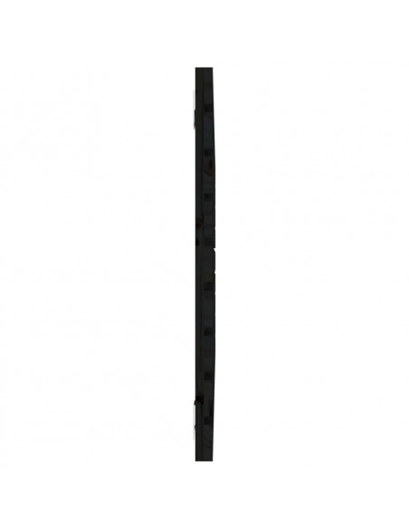 Testiera da Parete Nera 81x3x63 cm in Legno Massello di Pino