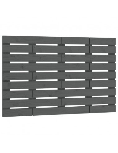 Testiera da Parete Grigia 81x3x63 cm in Legno Massello di Pino