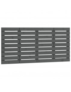 Testiera da Parete Grigia 141x3x63 cm in Legno Massello di Pino 2