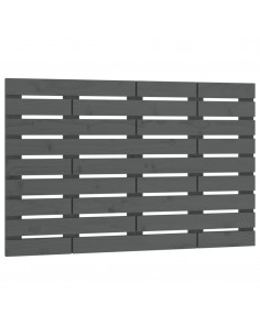 Testiera da Parete Grigia 106x3x63 cm in Legno Massello di Pino 2