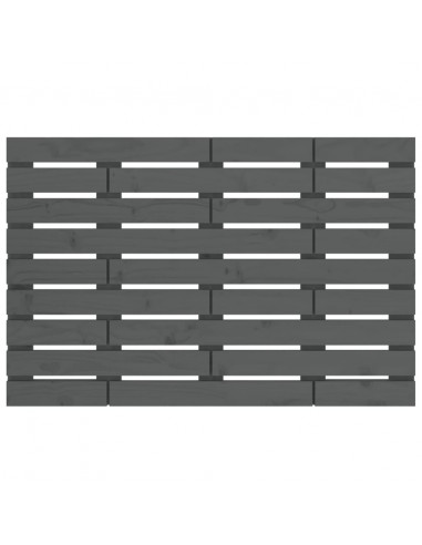 Testiera da Parete Grigia 106x3x63 cm in Legno Massello di Pino