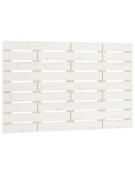 Testiera da Parete Bianca 106x3x63 cm in Legno Massello di Pino
