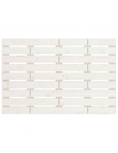 Testiera da Parete Bianca 106x3x63 cm in Legno Massello di Pino