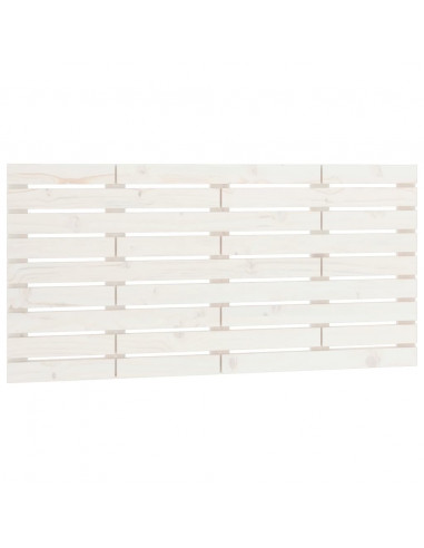 Testiera da Parete Bianca 126x3x63 cm in Legno Massello di Pino