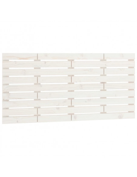 Testiera da Parete Bianca 126x3x63 cm in Legno Massello di Pino