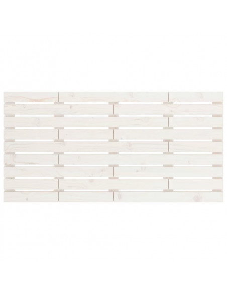 Testiera da Parete Bianca 126x3x63 cm in Legno Massello di Pino