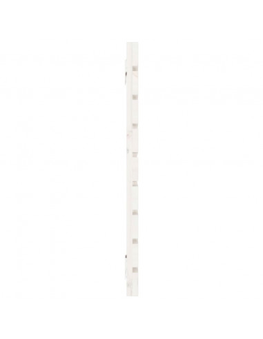 Testiera da Parete Bianca 126x3x63 cm in Legno Massello di Pino