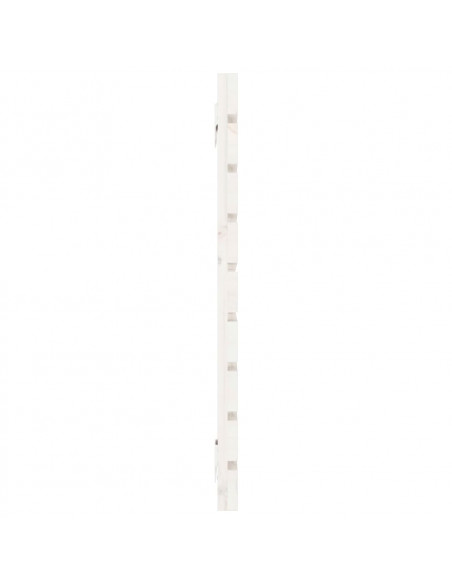 Testiera da Parete Bianca 126x3x63 cm in Legno Massello di Pino