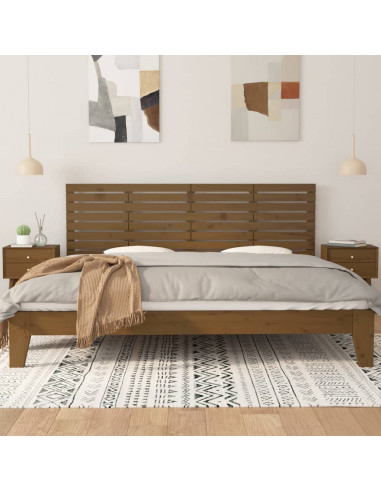 Testiera da Parete Miele 166x3x63 cm in Legno Massello di Pino