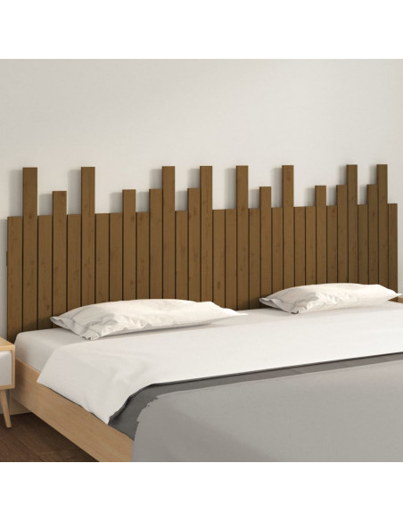 Testiera da Parete Miele 204x3x80 cm in Legno Massello di Pino