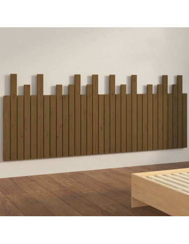 Testiera da Parete Miele 204x3x80 cm in Legno Massello di Pino