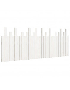 Testiera da Parete Bianca 204x3x80 cm in Legno Massello di Pino 2