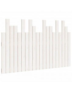 Testiera da Parete Bianca 127,5x3x80 cm Legno Massello di Pino 2