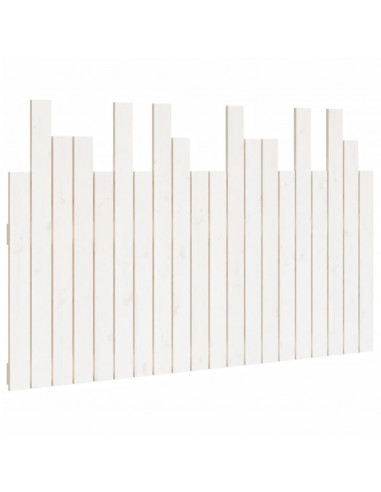 Testiera da Parete Bianca 127,5x3x80 cm Legno Massello di Pino