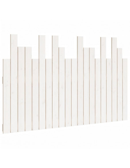 Testiera da Parete Bianca 127,5x3x80 cm Legno Massello di Pino