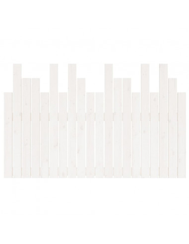 Testiera da Parete Bianca 127,5x3x80 cm Legno Massello di Pino
