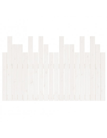 Testiera da Parete Bianca 127,5x3x80 cm Legno Massello di Pino
