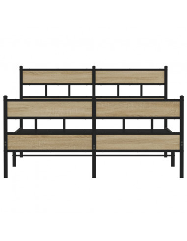 Giroletto senza Materaso in Metallo Rovere Sonoma 140x200 cm