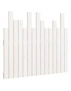 Testiera da Parete Bianca 95,5x3x80cm in Legno Massello di Pino 2