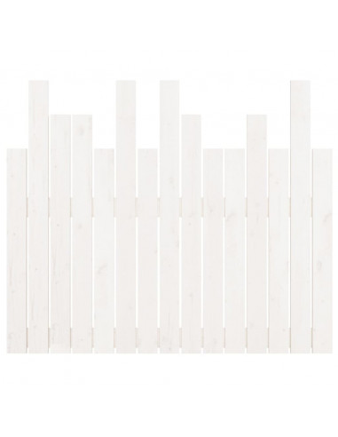 Testiera da Parete Bianca 95,5x3x80cm in Legno Massello di Pino