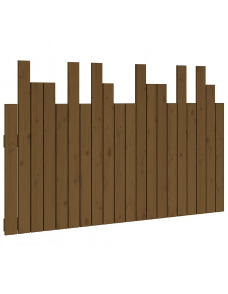 Testiera da Parete Miele 127,5x3x80cm in Legno Massello di Pino
