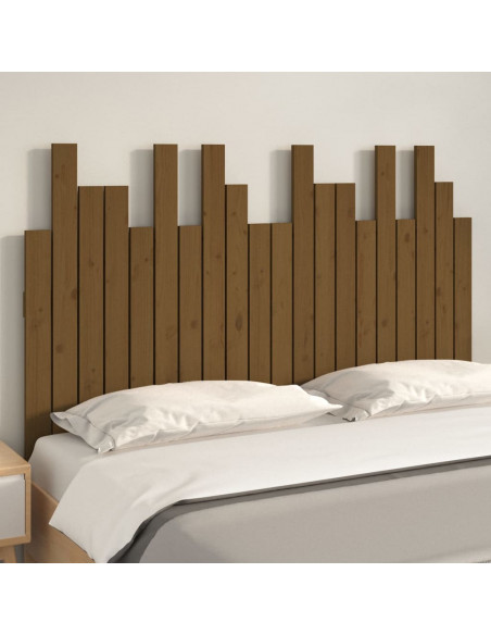 Testiera da Parete Miele 127,5x3x80cm in Legno Massello di Pino