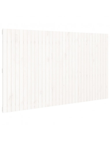 Testiera da Parete Bianca 204x3x110 cm Legno Massello di Pino