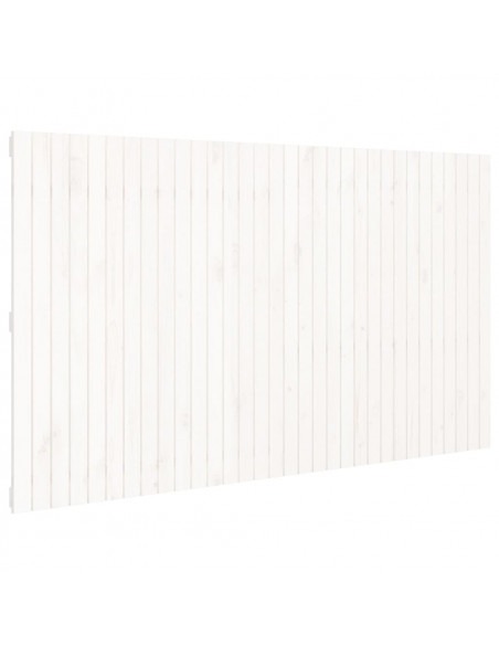 Testiera da Parete Bianca 204x3x110 cm Legno Massello di Pino