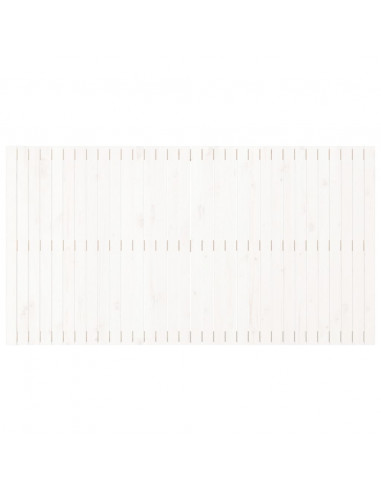 Testiera da Parete Bianca 204x3x110 cm Legno Massello di Pino