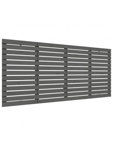 Testiera da Parete Grigia 156x3x91,5 cm Legno Massello di Pino