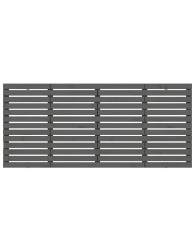 Testiera da Parete Grigia 156x3x91,5 cm Legno Massello di Pino