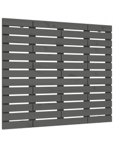 Testiera da Parete Grigia 106x3x91,5 cm Legno Massello di Pino 2