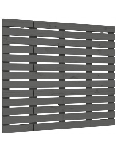 Testiera da Parete Grigia 106x3x91,5 cm Legno Massello di Pino