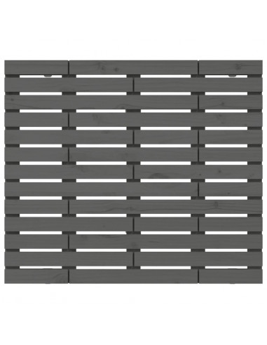 Testiera da Parete Grigia 106x3x91,5 cm Legno Massello di Pino