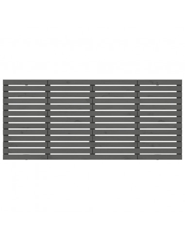 Testiera da Parete Grigia 206x3x91,5 cm Legno Massello di Pino