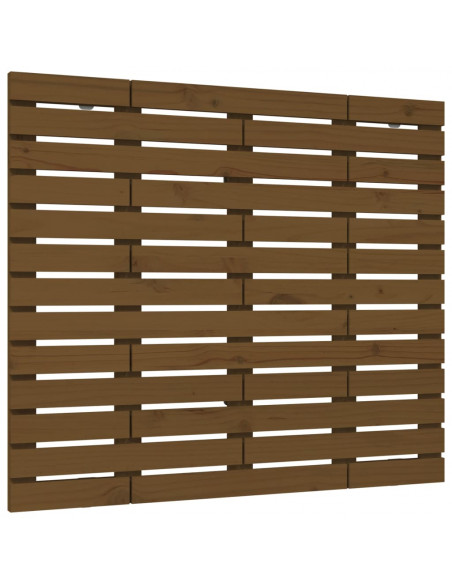 Testiera da Parete Miele 146x3x91,5cm in Legno Massello di Pino