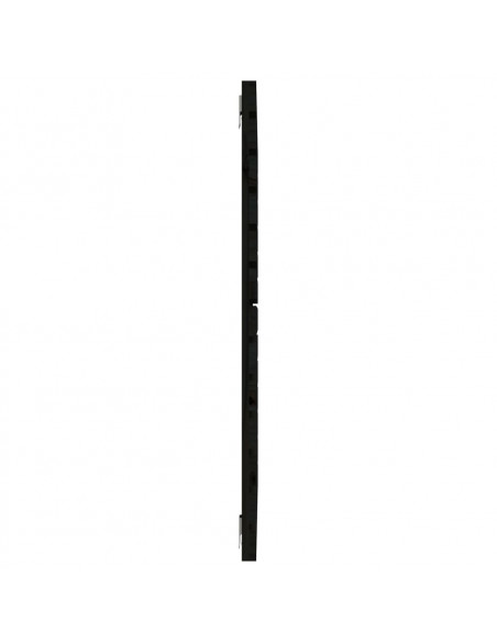 Testiera da Parete Nera 81x3x91,5cm in Legno Massello di Pino
